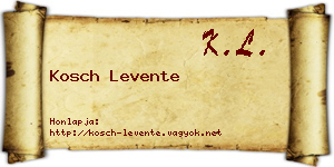 Kosch Levente névjegykártya
