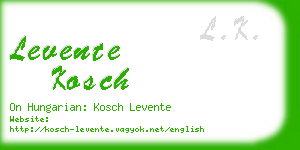 levente kosch business card